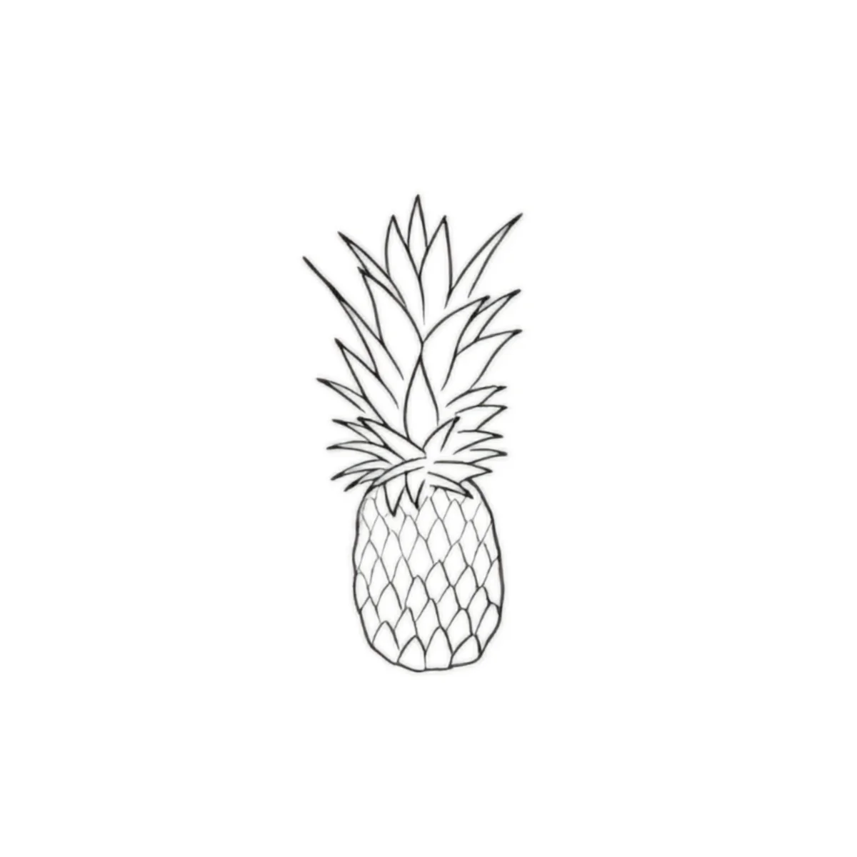 Piña Tropical Minimalista | Tatuaje Fineline