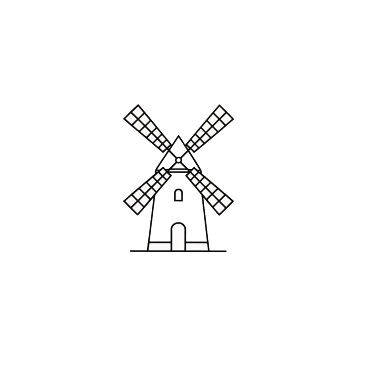 Molino Mallorquín Tradicional | Tatuaje Fineline