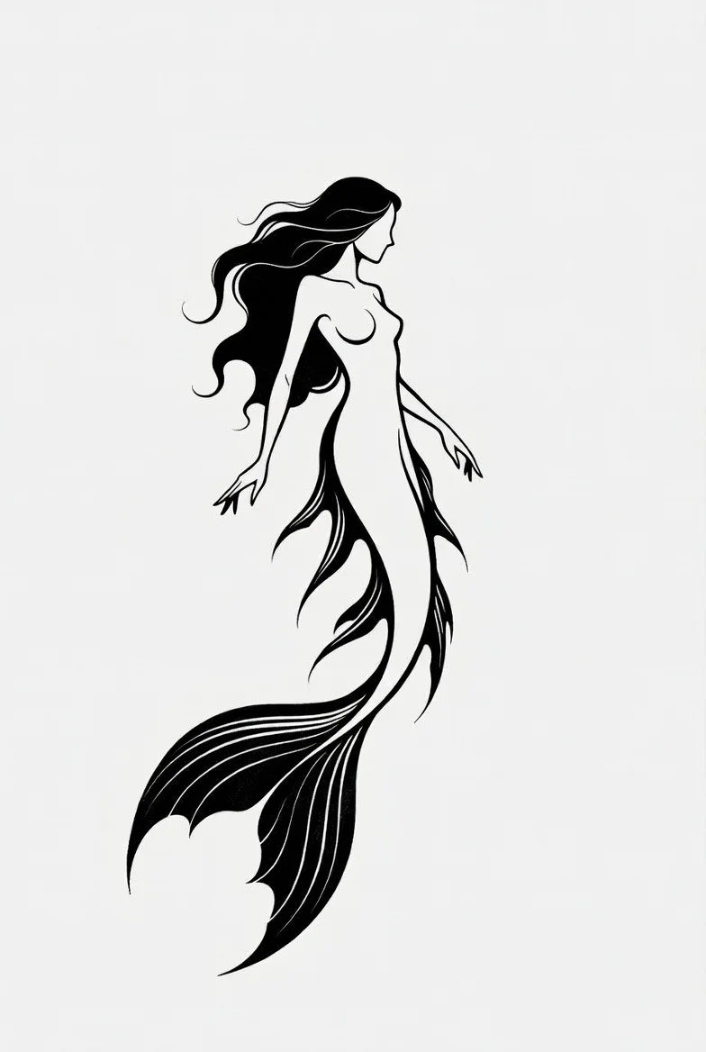 Sirena Anatómica | Tatuaje Neotradicional Blackwork