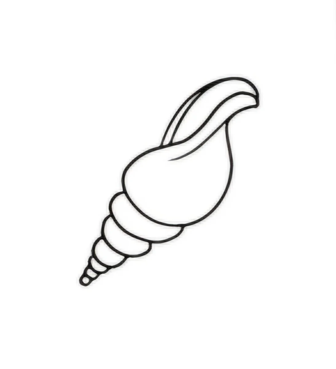 Concha Mística | Tatuaje Fineline Geométrico