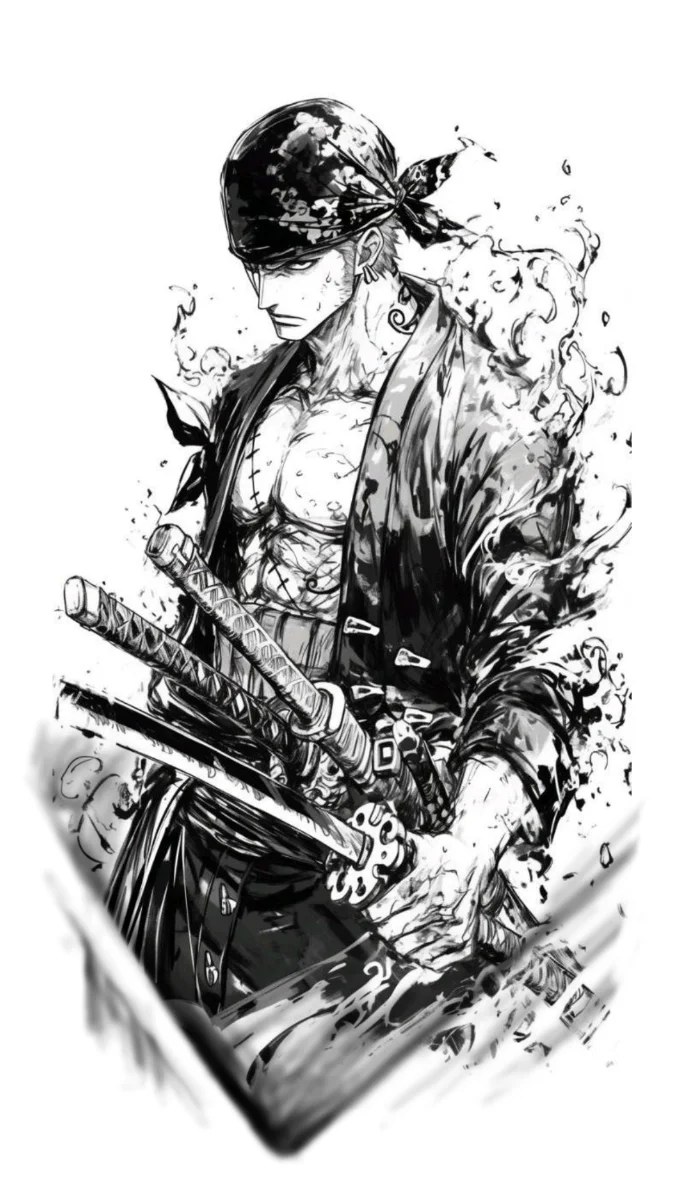 Roronoa Zoro | Tatuaje Anime Blackwork
