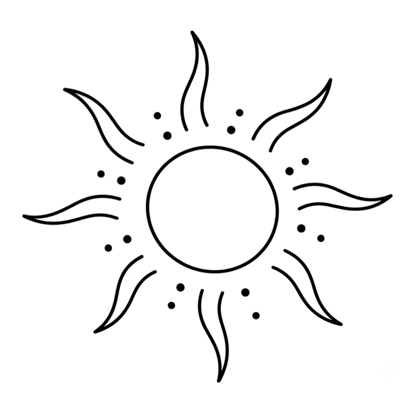 Sol Minimalista | Tatuaje Fineline Delicado
