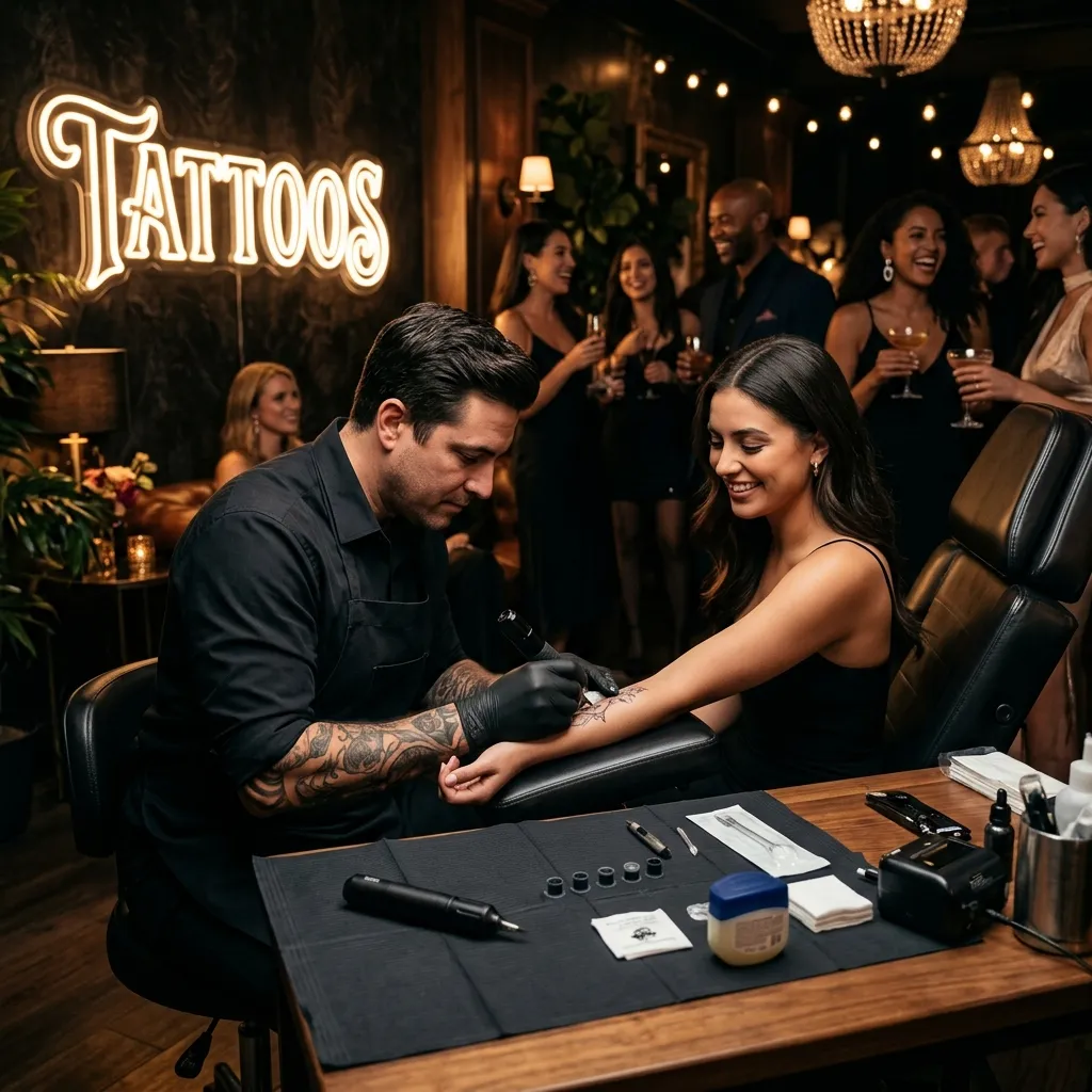 Tatuaje en directo en fiesta privada